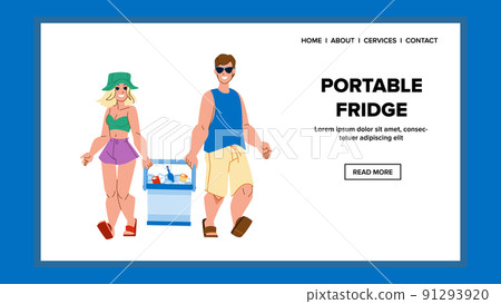 portable fridge vector 91293920