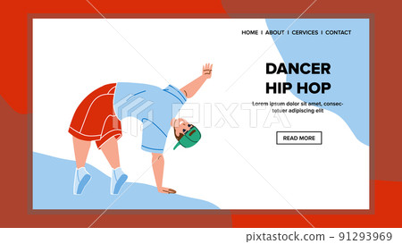 Hip Hop Dancer Performing Dance On Street Vector 91293969