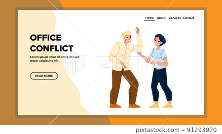 Office Conflict Man And Woman Employees Vector 91293970
