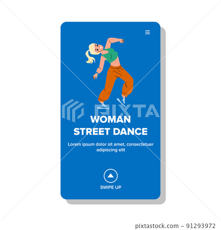 Woman Street Dance Choreography Performance Vector 91293972