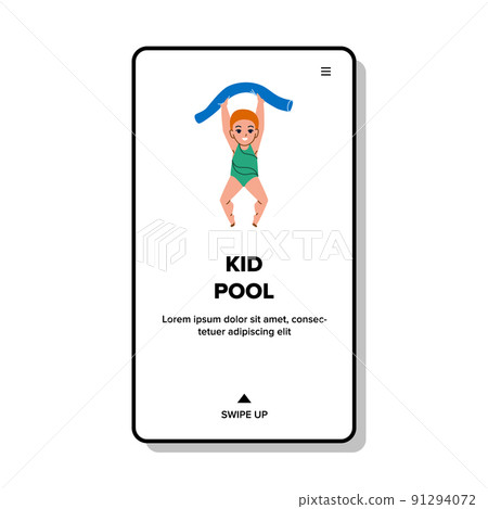 Boy Child Playing In Kid Swimming Pool Vector Boy Child Playing In Kid Swimming Pool Vector 91294072