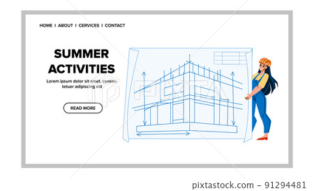 Summer Activities Builder For Build Ranch Vector 91294481