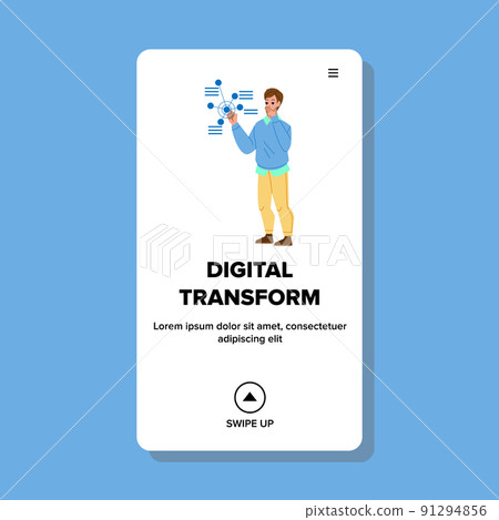 Digital transform vector 91294856