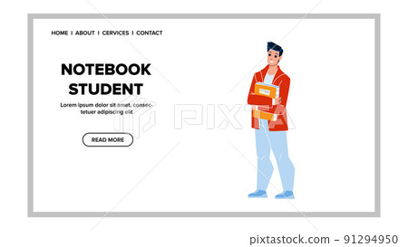 Notebook Student Holding In University Vector Notebook Student Holding In University Vector 91294950