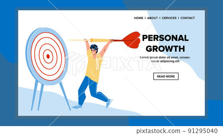 Personal Growth Man Successful Achievement Vector Personal Growth Man Successful Achievement Vector 91295040