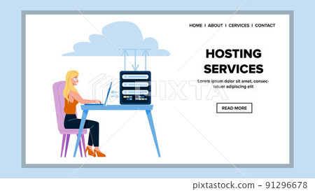 Hosting Services Using Woman Office Manager Vector Hosting Services Using Woman Office Manager Vector 91296678