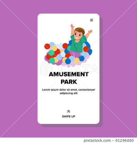 In Amusement Park Attraction Resting Baby Vector 91296880