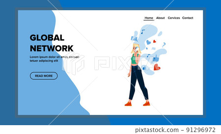 Global Network Technology And Communication Vector Global Network Technology And Communication Vector 91296972