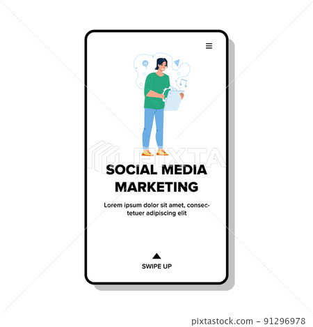 Social Media Marketing Developing Manager Vector Social Media Marketing Developing Manager Vector 91296978