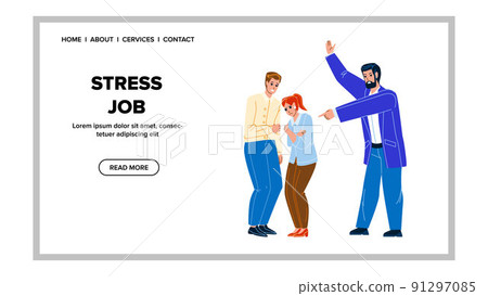 Stress Job Working Employees Togetherness Vector 91297085