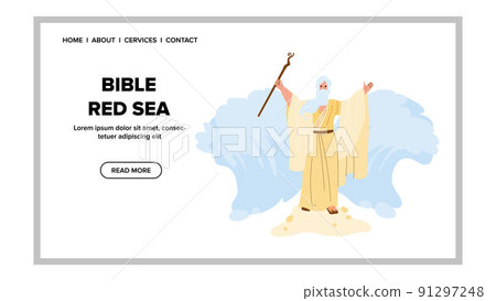Bible Red Sea Moses Prepare Way For Jews Vector 91297248