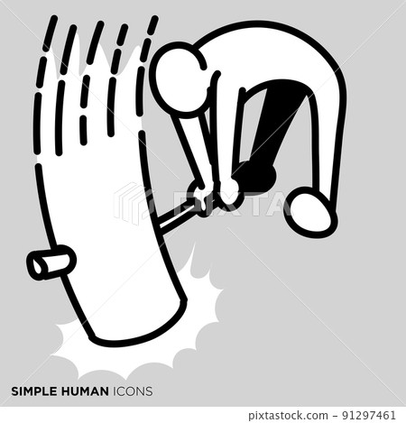 Simple human icon series "People swinging down a hammer" Simple human icon series "People swinging down a hammer" 91297461