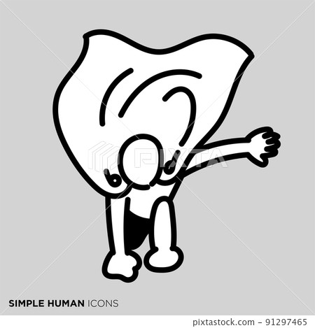 A simple person pose illustration "Hero Appears" A simple person pose illustration "Hero Appears" 91297465