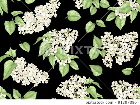 Seamless background with lilac flowers. Vector illustration Seamless background with lilac flowers. Vector illustration 91297880
