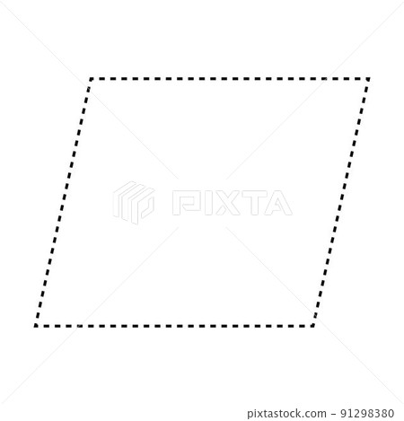 Parallelogram shape dashed symbol vector icon for creative graphic design ui element in a pictogram illustration Parallelogram shape dashed symbol vector icon for creative graphic design ui element in a pictogram illustration 91298380