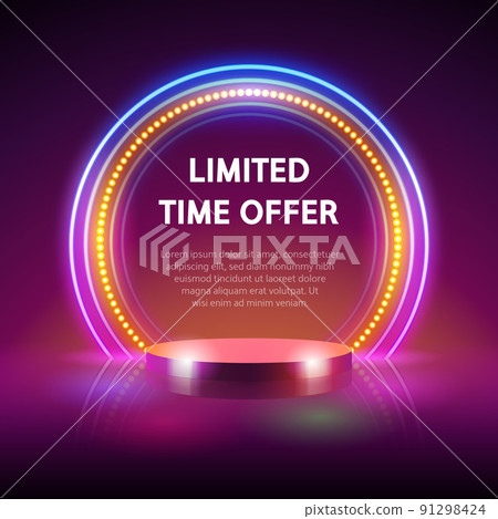 Round Neon Limited Time Offer Sign Round Neon Limited Time Offer Sign 91298424