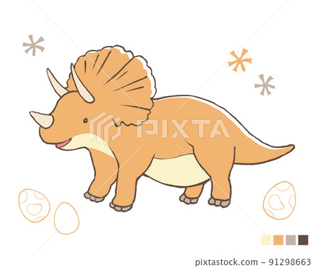 Plush-style cute triceratops Plush-style cute triceratops 91298663
