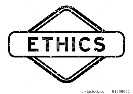 Grunge black ethics word rubber seal stamp on white background 91299052