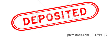 Grunge red deposited word rubber seal stamp on white background Grunge red deposited word rubber seal stamp on white background 91299167