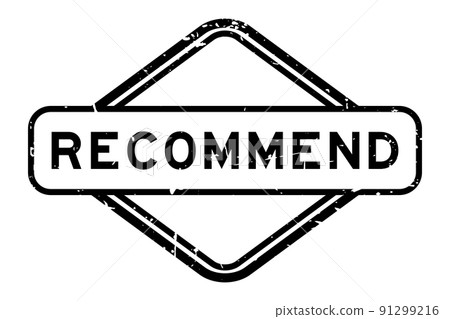 Grunge black recommend word rubber seal stamp on white background 91299216