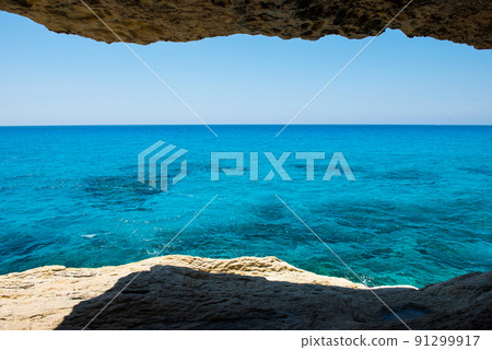 Sea caves near Ayia Napa, Mediterranean sea coast, Cyprus Sea caves near Ayia Napa, Mediterranean sea coast, Cyprus 91299917
