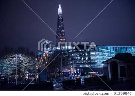 City of London financial district at night 91299945