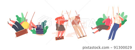 Set of Funny Senior Characters Swing, Old Man and Woman Having Outdoors Fun Swinging on Seesaw. Carefree Elderly Couples Set of Funny Senior Characters Swing, Old Man and Woman Having Outdoors Fun Swinging on Seesaw. Carefree Elderly Couples 91300029