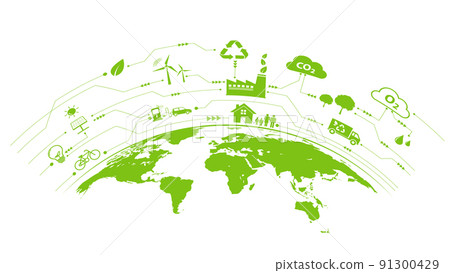 Eco friendly and Sustainable development concept, Vector illustration 91300429
