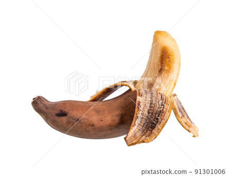 Rotten banana isolated on white background Rotten banana isolated on white background 91301006