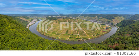 View of the Mosel loop near the village of Zell 91302160