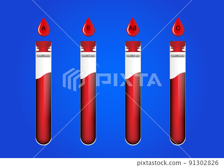 BLOOD TUBE with separation blood type vector illustration 91302826