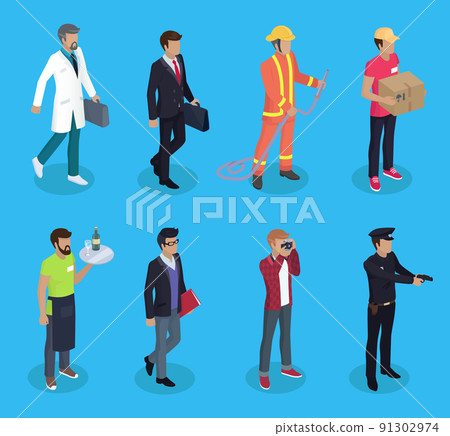 Server Doctor Professions Set Vector Illustration Server Doctor Professions Set Vector Illustration 91302974