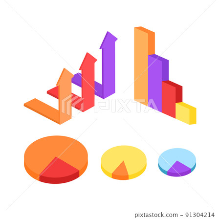 Column and Round Diagrams, Arrows up Vector Set Column and Round Diagrams, Arrows up Vector Set 91304214