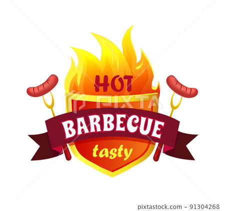 Hot Barbecue Tasty Sausages Vector Illustration Hot Barbecue Tasty Sausages Vector Illustration 91304268