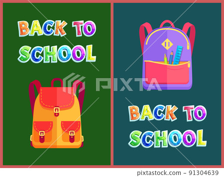 Back to School Set of Satchels Vector Illustration Back to School Set of Satchels Vector Illustration 91304639