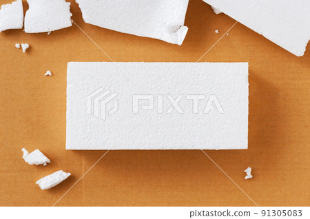 White polystyrene foam, material for packaging or craft applications White polystyrene foam, material for packaging or craft applications 91305083