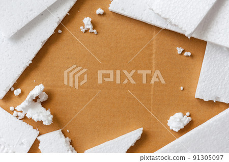 White polystyrene foam, material for packaging or craft applications White polystyrene foam, material for packaging or craft applications 91305097