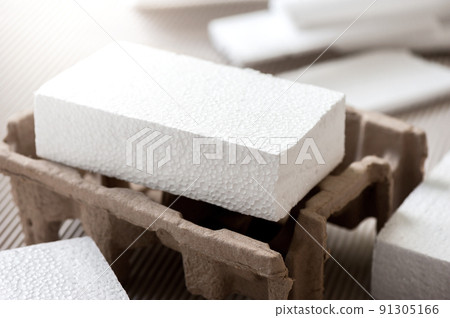 White polystyrene foam, material for packaging or craft applications White polystyrene foam, material for packaging or craft applications 91305166