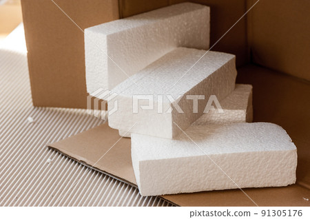 White polystyrene foam, material for packaging or craft applications 91305176