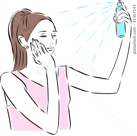保濕噴霧的女人 91307143