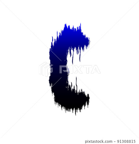 Grunge letter with ragged edges isolated on white background. 91308815