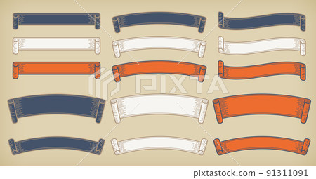 Horizontal label set with a retro design. 91311091