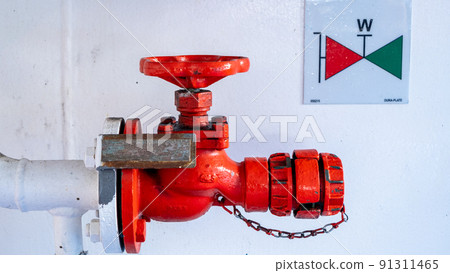 Detail of fire hydrant on board a ship. Passenger ferry. Detail of fire hydrant on board a ship. Passenger ferry. 91311465