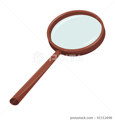 Magnifying glass with a handle. A tool for studying small details. Lens, a research device for scientists and the visually impaired. Color vector illustration in flat style. Isolated on white. Magnifying glass with a handle. A tool for studying small details. Lens, a research device for scientists and the visually impaired. Color vector illustration in flat style. Isolated on white. 91312696