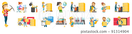 Industrial workers and logistics. 91314904