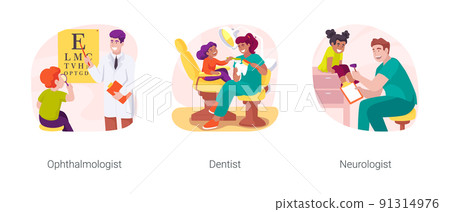 Visit specialist isolated cartoon vector illustration set 91314976