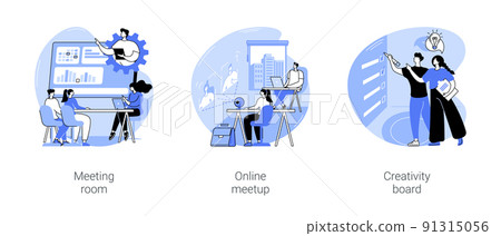 Teamwork at the office isolated cartoon vector illustrations se 91315056