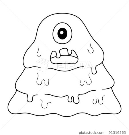 Monster slime coloring page for kids Royalty Free Vector