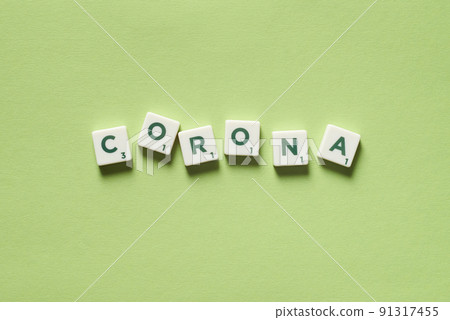 Corona formed of scrabble tiles. Corona formed of scrabble tiles. 91317455