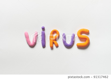 Virus formed of vivid plasticine. 91317462